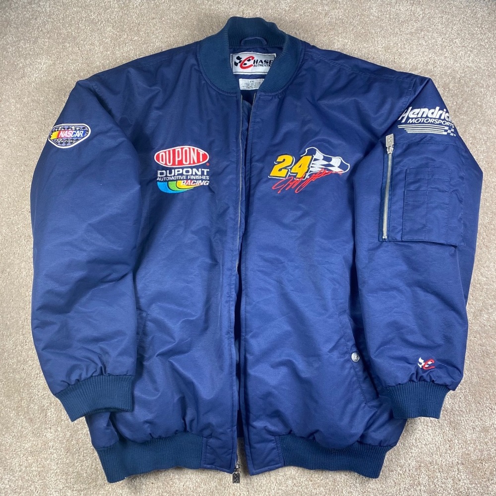 Chase Authentics Jeff Gordon 24 DuPont Racing Jacket Navy Blue Mens XXL Bomber